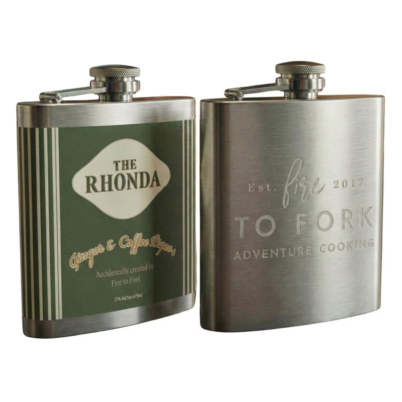 Fire to Fork Collab -  Limited Edition \"RHONDA\" Ginger & Coffee Liquor Flask 21% ABV 475ml